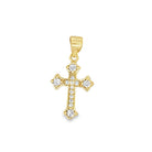 Nano Pointed Cross Pendant .925 Sterling Silver Yellow Gold HipHopBling
