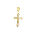 Nano Sharp Cross Pendant .925 Sterling Silver Yellow Gold HipHopBling