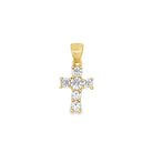 Nano Tennis Cross Pendant .925 Sterling Silver Yellow Gold HipHopBling