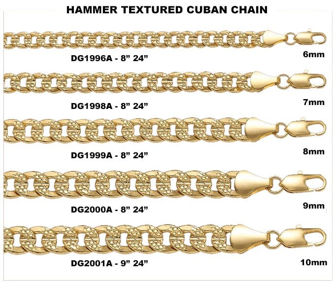 Nugget Cuban Gold Plated Chain Necklace 6MM 8" Bracelet HipHopBling