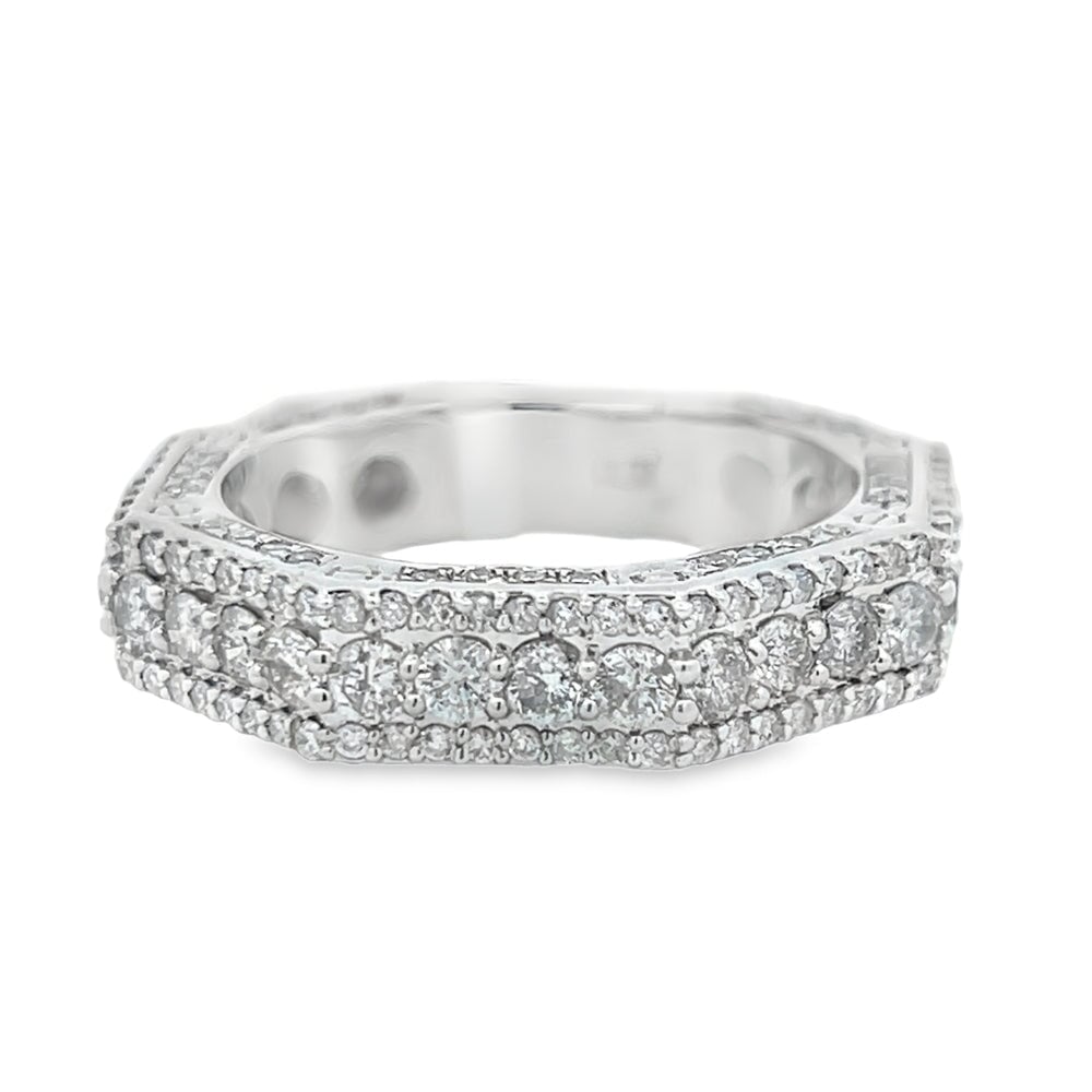 Octagon Diamond Ring 2.25cttw 14K White Gold HipHopBling