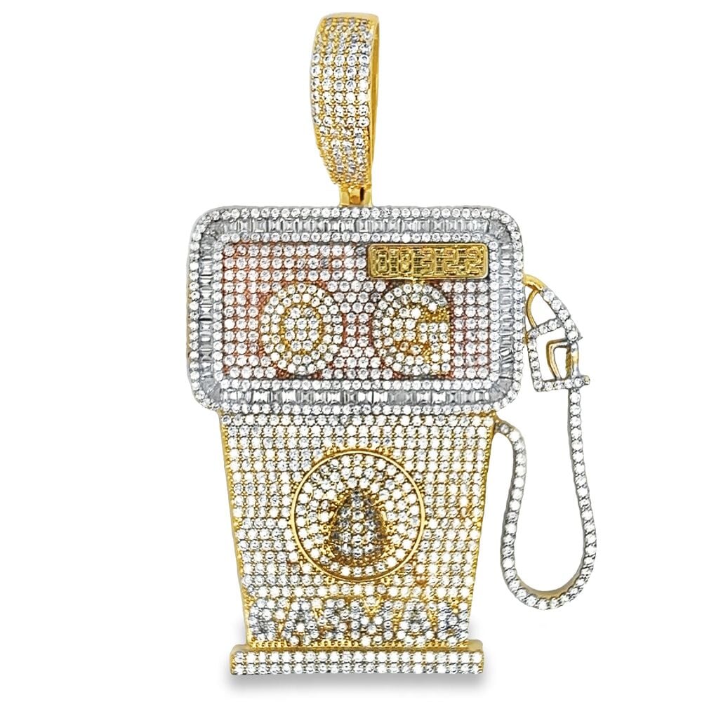 OG Gasman CZ Hip Hop Iced Out Pendant Yellow Gold HipHopBling