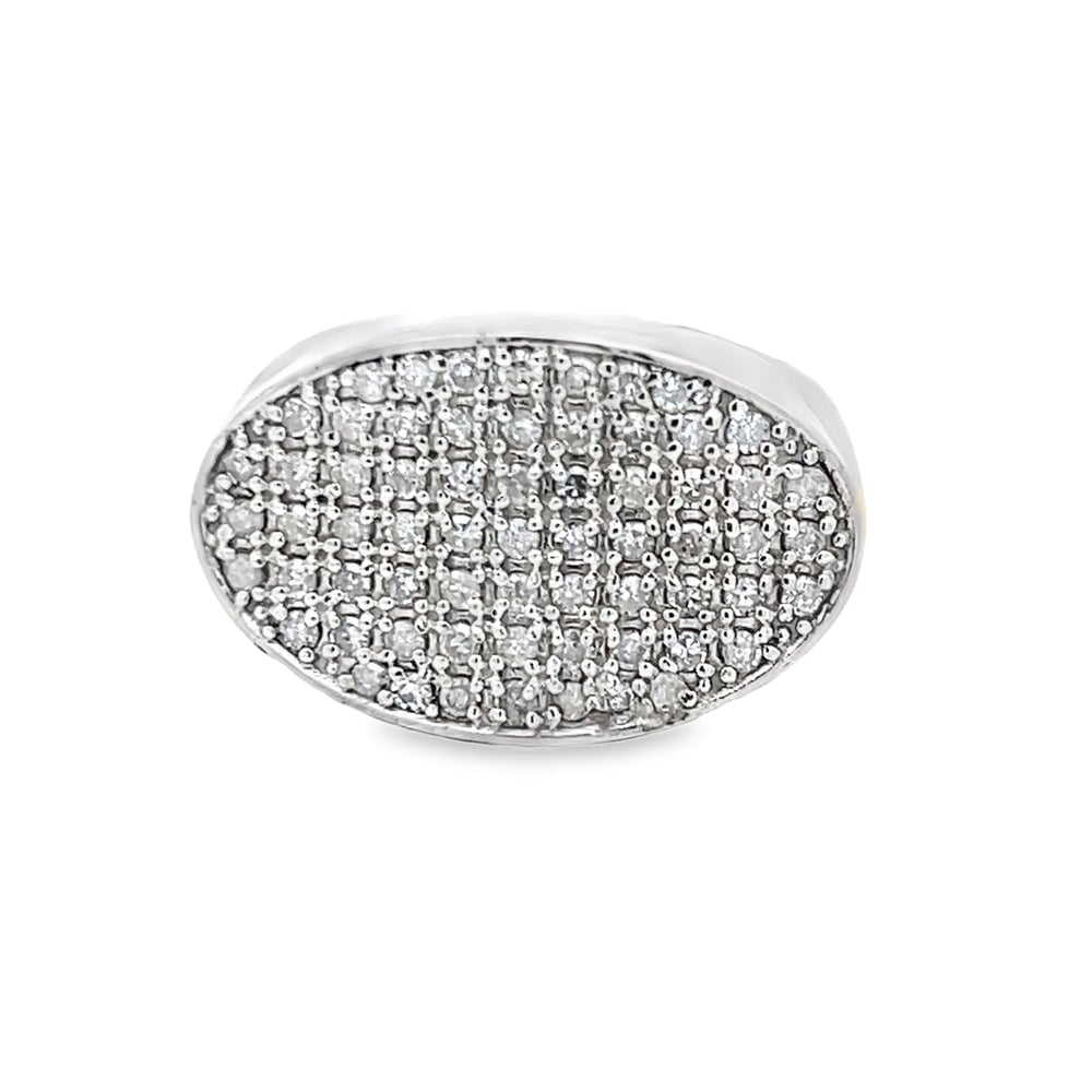 Oval .91cttw Diamond Ring .925 Sterling Silver HipHopBling