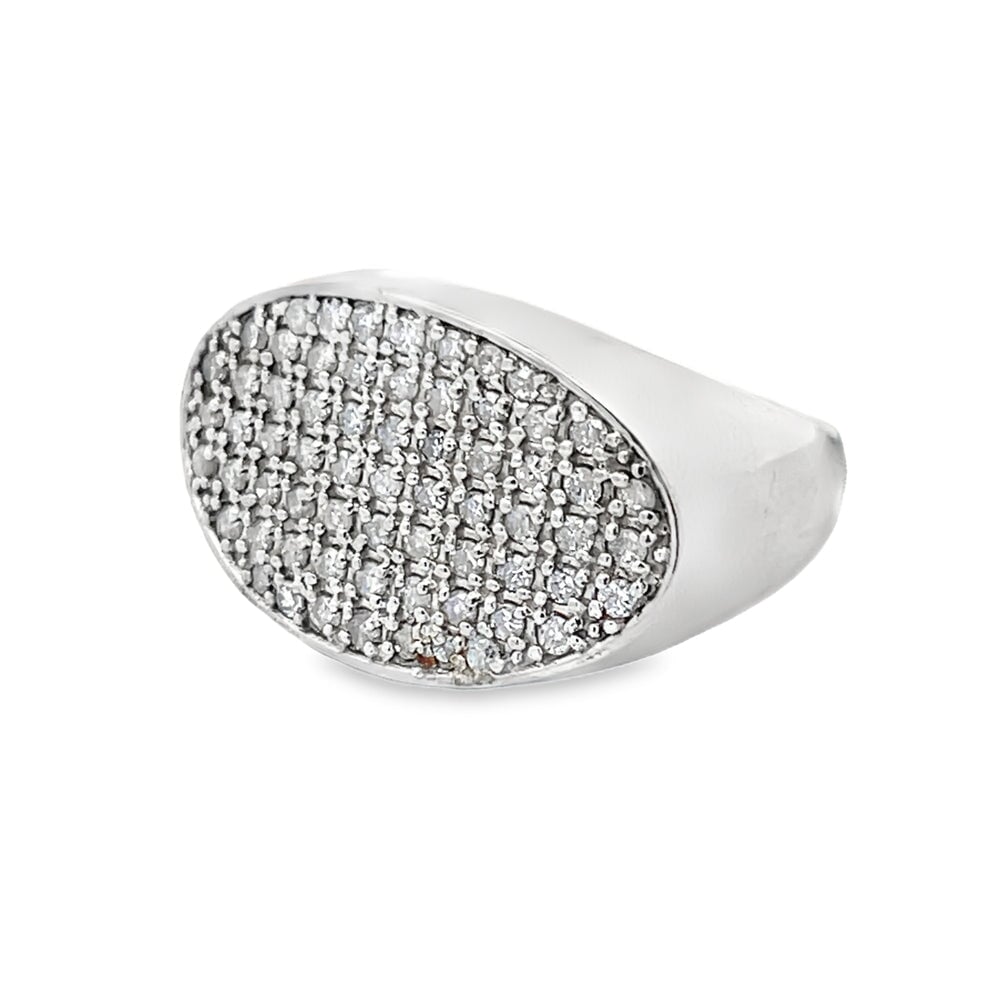 Oval .91cttw Diamond Ring .925 Sterling Silver HipHopBling