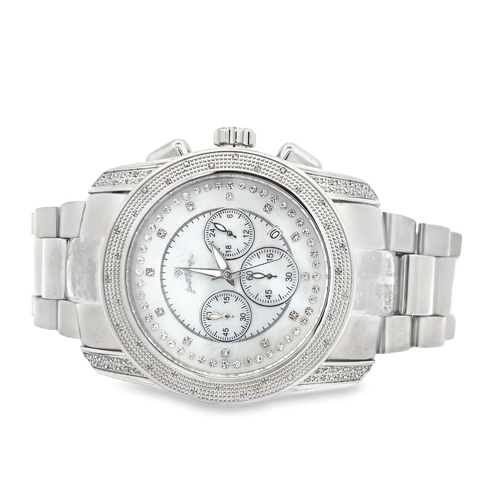 Pearl Chrono Dial .30cttw Real Diamond Hip Hop Watch HipHopBling