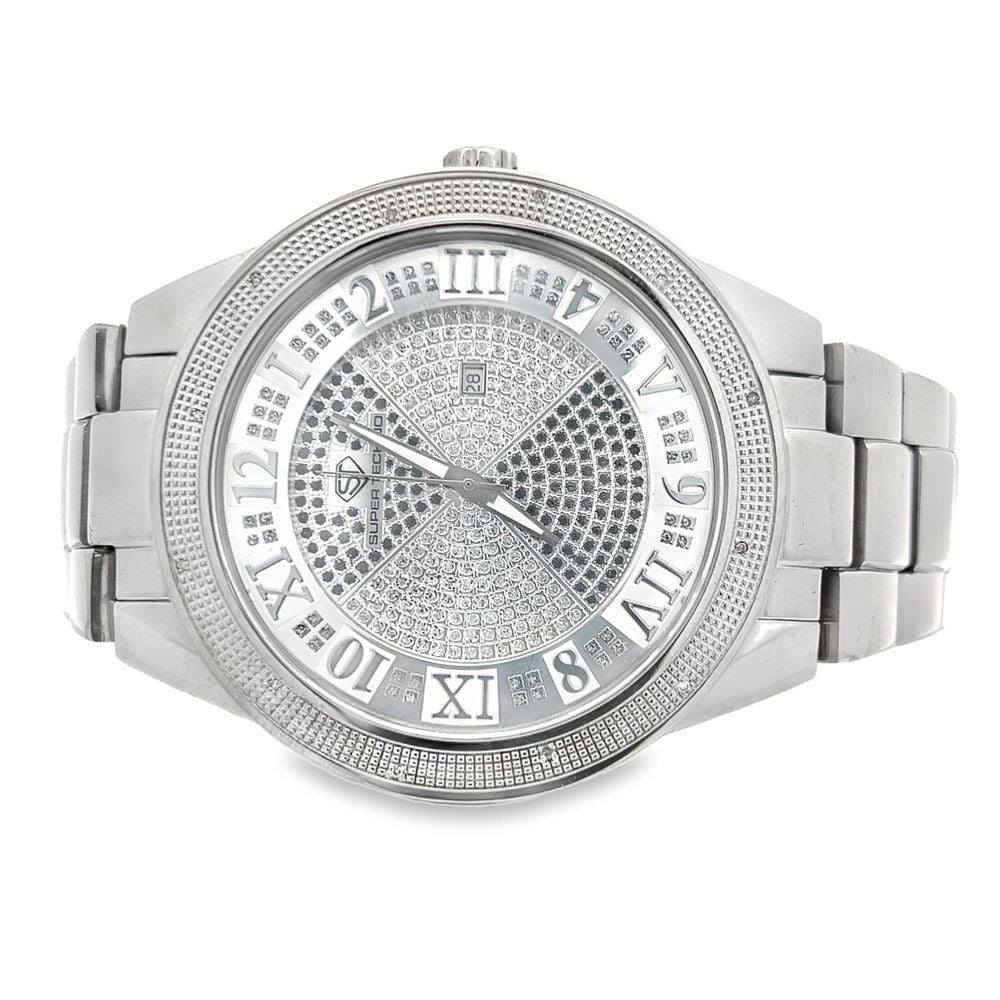Pinwheel Dial .12cttw Real Diamond Watch Super Techno HipHopBling