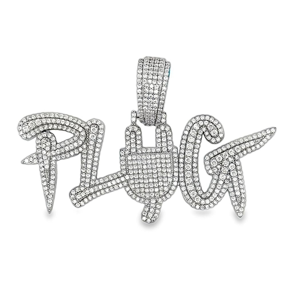 PLUG Iced Out Moissanite Pendant .925 Sterling Silver HipHopBling