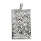 Poker Ace Of Spades Iced Out Moissanite Pendant .925 Sterling Silver HipHopBling