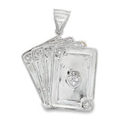 Poker Cards CZ Pendant .925 Sterling Silver HipHopBling