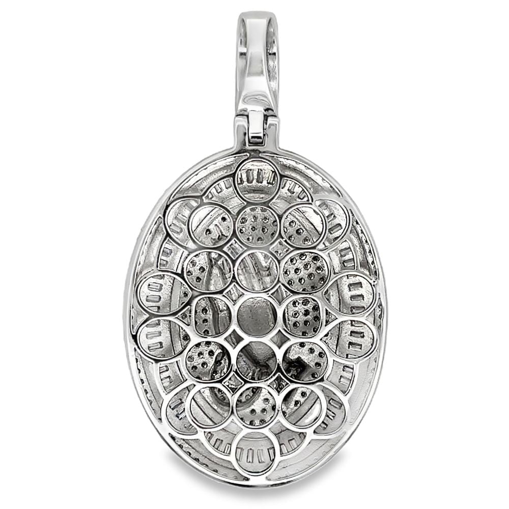Praying Hands Oval Iced Out Moissanite Pendant .925 Sterling Silver HipHopBling