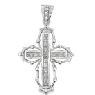 Princess Cut Halo CZ Pendant .925 Sterling Silver HipHopBling