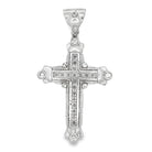 Princess Rope Cross CZ Pendant .925 Sterling Silver HipHopBling