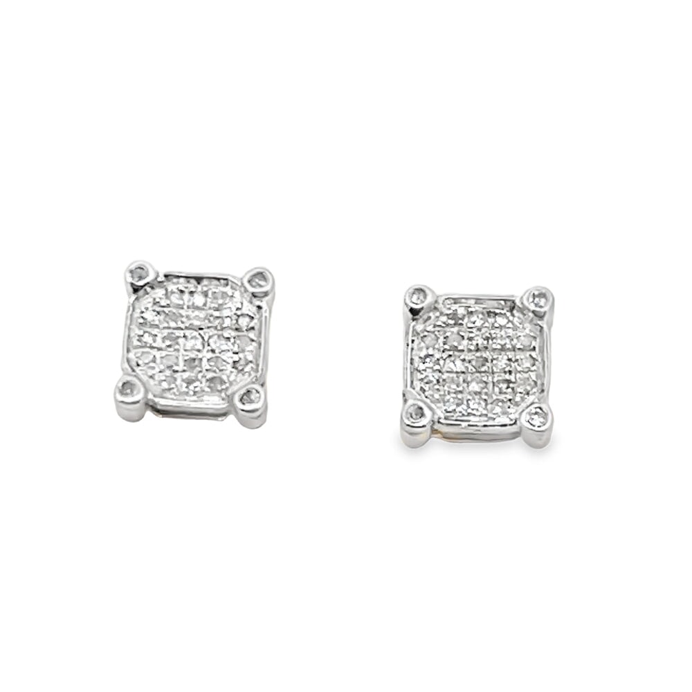 Prong Circle Diamond Earrings .10cttw 10K Yellow Gold HipHopBling