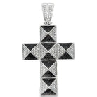 Pyramid Black & White Cross CZ Iced Out Pendant HipHopBling