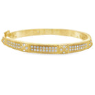 Pyramid Double CZ Iced Out Bracelet .925 Sterling Silver Gold HipHopBling