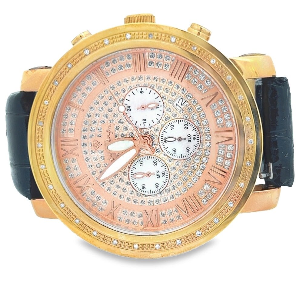 Rose Gold .30cttw Real Diamond Watch HipHopBling