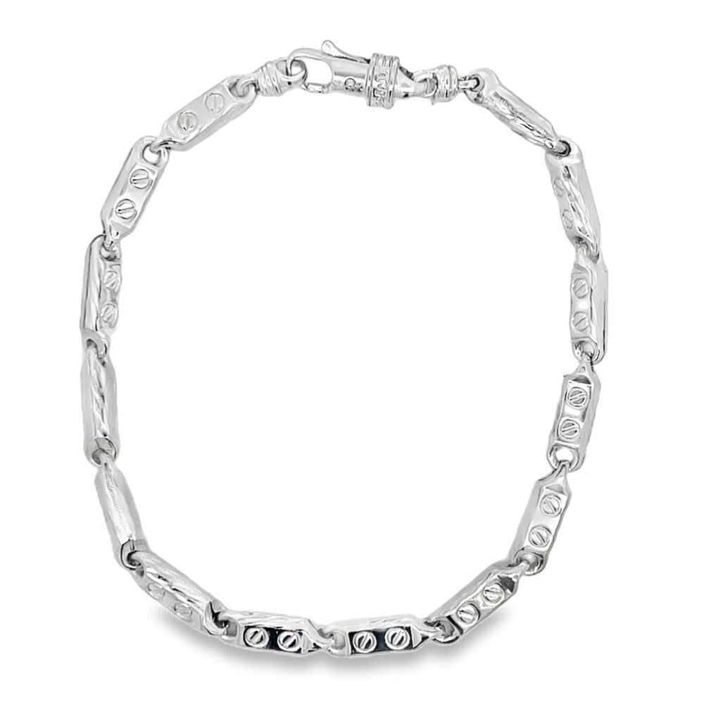 Screw Link Bracelet .925 Sterling Silver HipHopBling