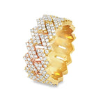 Sharp Cuban 3.02cttw Diamond 14K Yellow Gold Eternity Ring HipHopBling