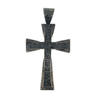 Sharp Taper Cross Black CZ Iced Out Pendant HipHopBling