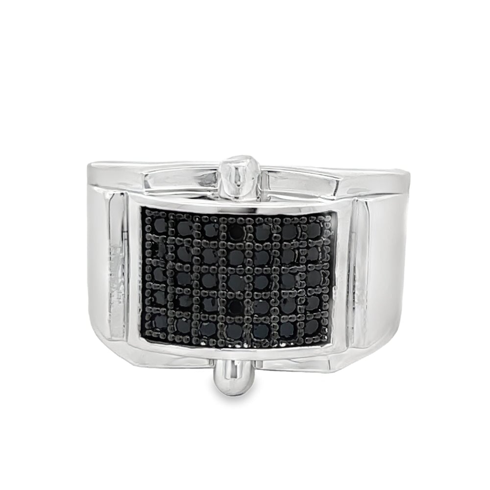 Shiny Black CZ Ring .925 Sterling Silver 8 HipHopBling