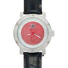 Silver Red Circle Dial Hip Hop Real Diamond Watch HipHopBling