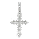 Spiked Baguette Cross 3.93cttw VVS Moissanite Pendant .925 Sterling Silver HipHopBling