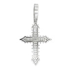 Spiked Baguette Cross 3.93cttw VVS Moissanite Pendant .925 Sterling Silver HipHopBling