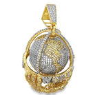 Spinning Globe CZ Hip Hop Iced Out Pendant Yellow Gold HipHopBling