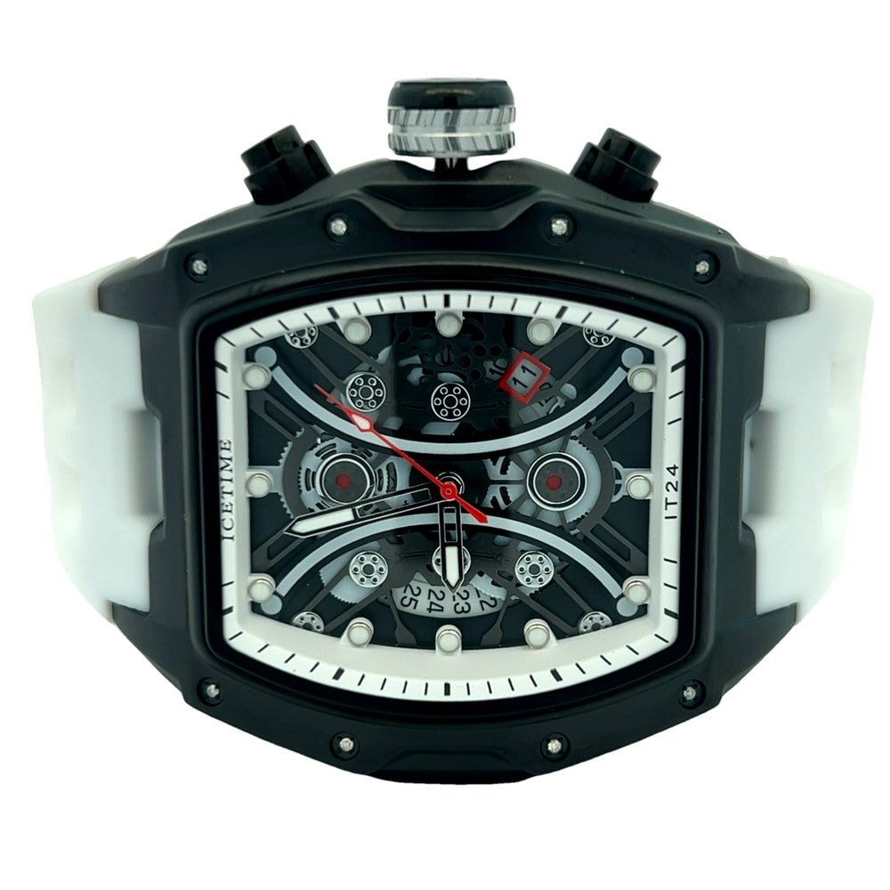 Sport Real Diamond Hip Hop Watch White | Black HipHopBling