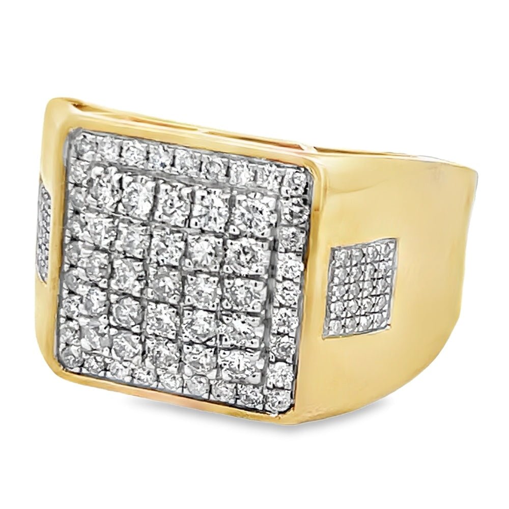 Square 1.00cttw Diamond Ring 10K Yellow Gold HipHopBling