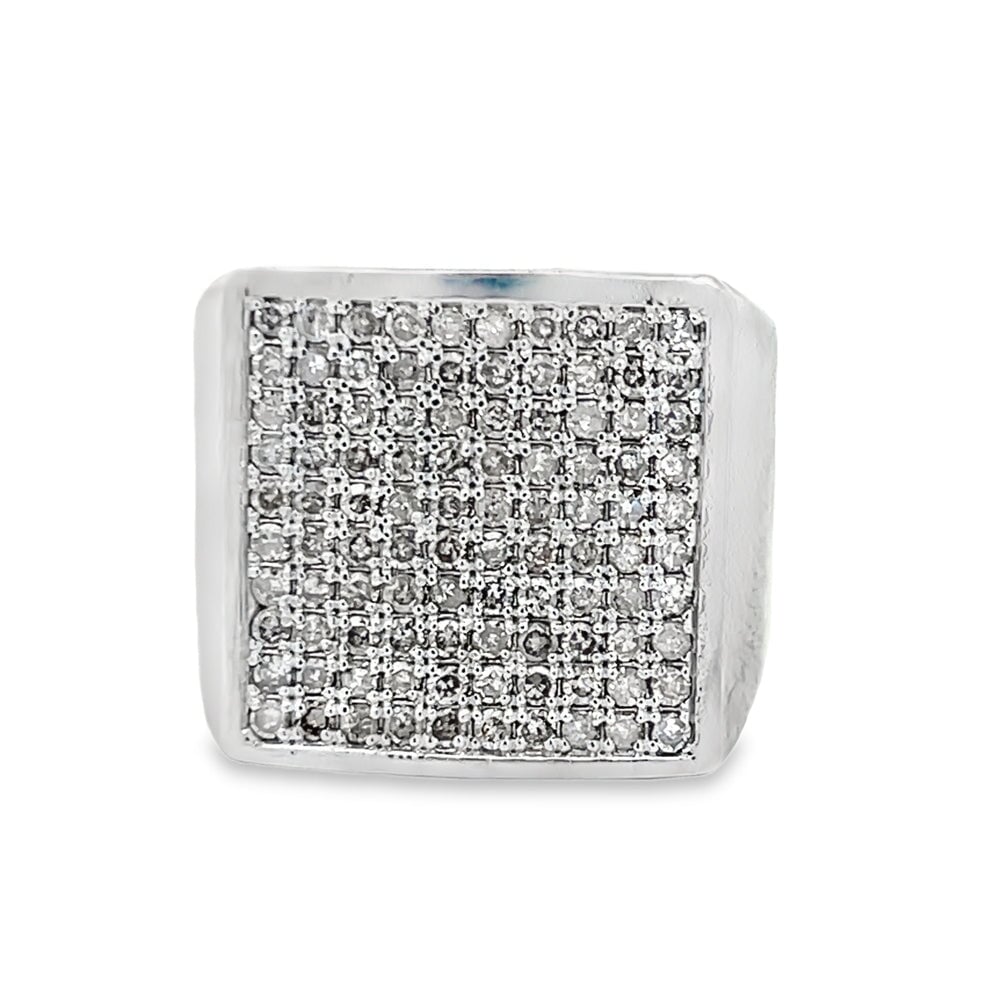 Square Block 1.65cttw Diamond Ring .925 Sterling Silver HipHopBling