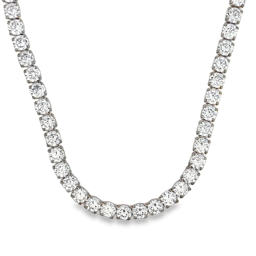 Stainless Steel 1 Row 4MM CZ Tennis Chain 20" Yellow Gold HipHopBling