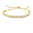 Tennis Bolo Bracelet .925 Sterling Silver Gold HipHopBling