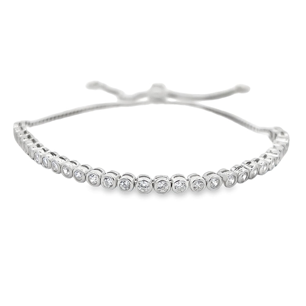 Tennis Bolo Bracelet .925 Sterling Silver Silver HipHopBling