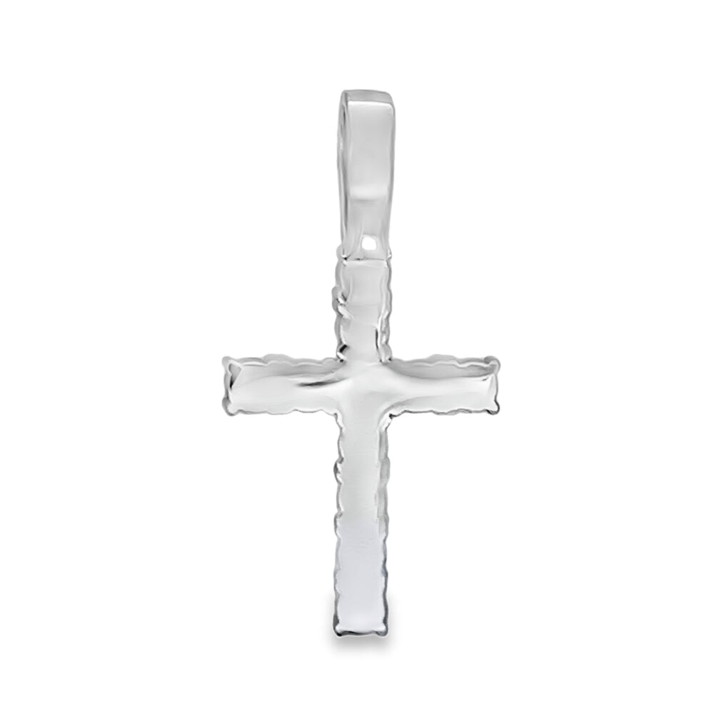 Tennis Cross CZ Iced Out Pendant & Free Chain Silver 18" HipHopBling