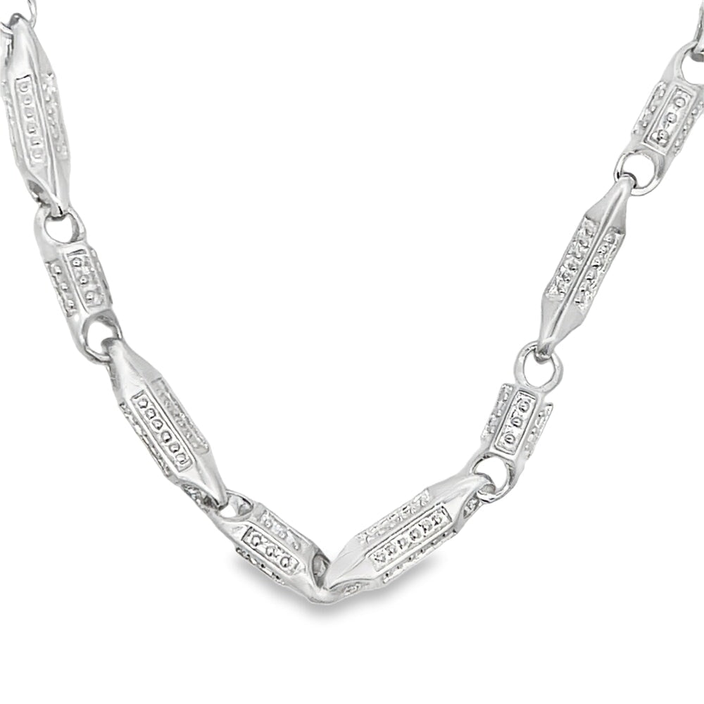 Textured Hip Hop Link Chain .925 Sterling Silver HipHopBling