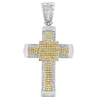 Thick Cross Canary CZ Iced Out Pendant HipHopBling