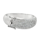 Thick Rounded Bangle CZ Iced Out Bracelet Stainless Steel HipHopBling