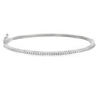 Thin Bangle CZ Iced Out Bracelet .925 Sterling Silver Silver HipHopBling
