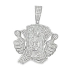 Thumbs Up Money Stack 3.20cttw VVS Moissanite Pendant .925 Silver HipHopBling