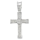 Timer 1.01cttw Diamond Cross Pendant .925 Sterling Silver HipHopBling