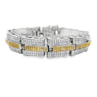 Triple Bar Yellow CZ Iced Out Bracelet .925 Sterling Silver HipHopBling