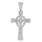 Unique Custom Cross CZ Pendant .925 Sterling Silver HipHopBling