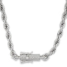 VVS Moissanite French Rope Bracelet Steel / .925 Silver White Gold 6MM 16" HipHopBling
