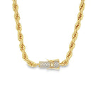 VVS Moissanite French Rope Chain Steel / .925 Silver White Gold 6MM 16" HipHopBling