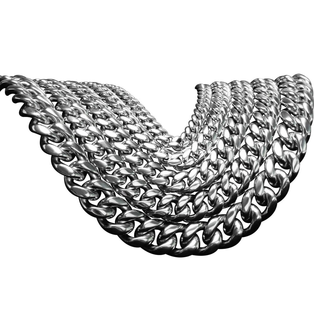 VVS Moissanite Miami Cuban Bracelet Steel / .925 Silver 8MM White Gold 18" HipHopBling