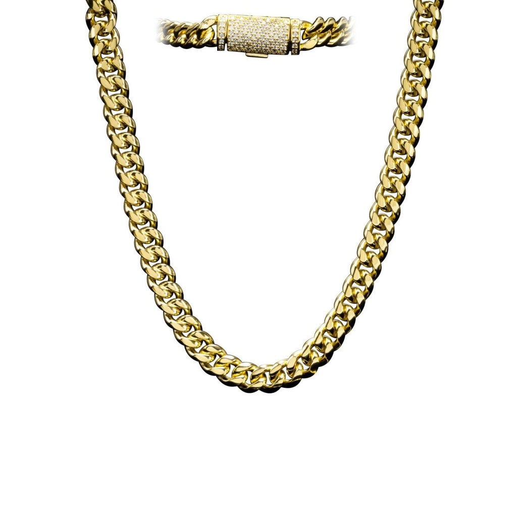 VVS Moissanite Miami Cuban Bracelet Steel / .925 Silver 8MM White Gold 18" HipHopBling