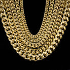VVS Moissanite Miami Cuban Bracelet Steel / .925 Silver 8MM Yellow Gold 18" HipHopBling
