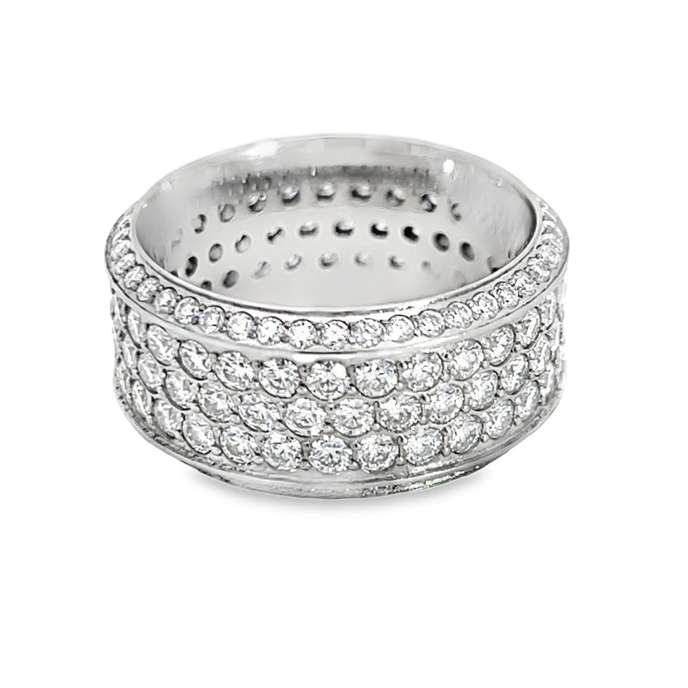 VVS Moissanite Thick Eternity Band Stainless Steel 7 HipHopBling