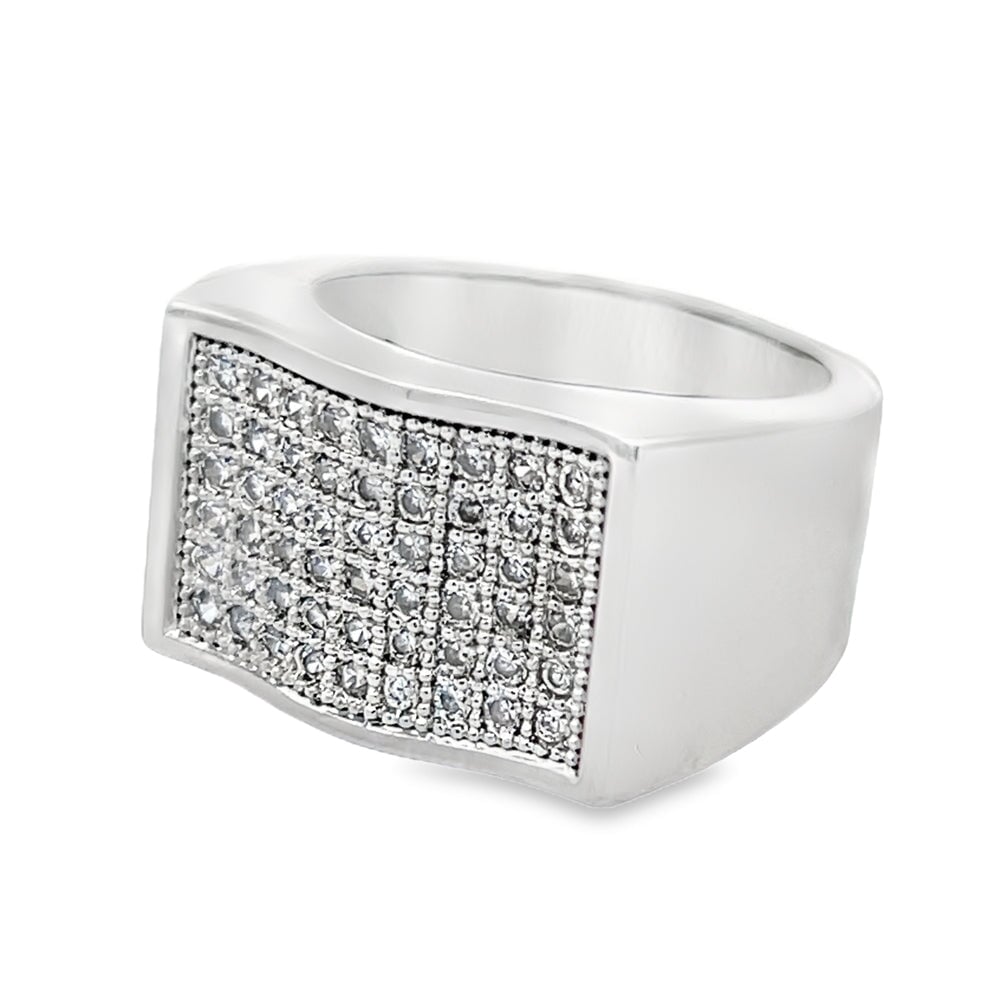 Waves CZ Ring .925 Sterling Silver 8 HipHopBling